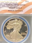 1989 S $1 PROOF AMERICAN SILVER EAGLE ANACS CERTIFIED PR 70 DCAM NO RESERVE