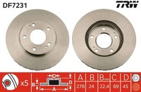 2X TRW Bremsscheibe DF7231 FüR Mitsubishi