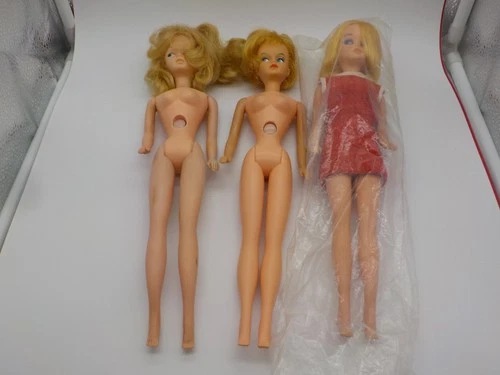 Vintage Lot Of 3 Tressy Mary Makeup Dolls with Original Japan Key