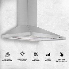 30 in Wall Mount Range Hood Stainless Steel 4...
