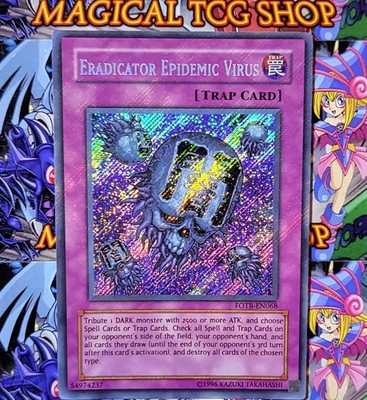 Yugioh Eradicator Epidemic Virus FOTB-EN068 Secret Rare Holo Bleed NM