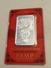 2024 PAMP 1 Oz Silver Lunar Year of the Dragon Bar in Assay