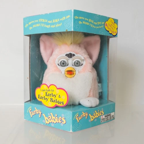 Tiger Electronics - Pastel Pink & Yellow (Gray Eyes) FURBY BABIES *NM BOX*