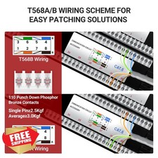 AMPCOM CAT6 48 Ports Patch Panel, 19" Rack Mount, 2U, Gold Plated