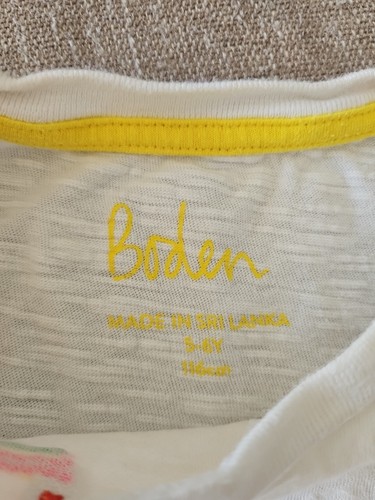 Girls Mini Boden White Short Sleeve Shirt Size 5-6 - Picture 2 of 2