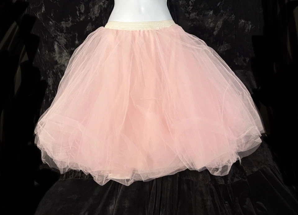 Enagua Rosa Tutú Falda Tule 6 Capas Elástico Fiesta Disfraz M/L Hecho a Mano Foto 2 de 4
