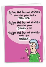 - 1 Funny Women's Birthday Card with Envelope - Cartoon Humor, Stationery Bda...
