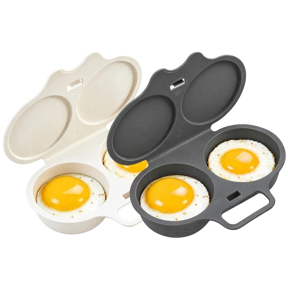 2 Pack Microwave Egg Poacher 2 Egg Cooker Steamer Breakfast Kitchen ...