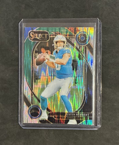 2024 Panini Select - Club Level Justin Herbert #232 Black & Green Shock Prizm