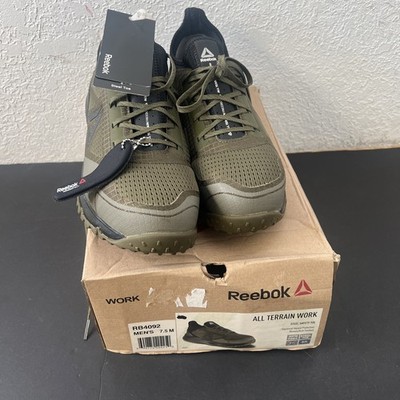 Reebok All Terrain Mens Size 7.5 Green Athletic Steel Toe Work Shoes Sneakers