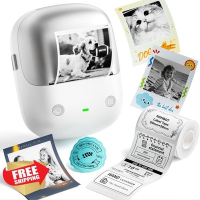 NIIMBOT B2 Pro Silver Label Maker 300DPI Bluetooth Photo Sticker Printer