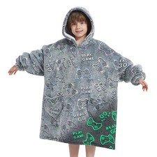 Wearable Blanket Hoodie for Kids Oversized Sherpa Blanket Hoodie for Kids Boy...