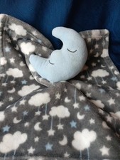 Hudson Baby HB Blue Moon Stars Clouds Lovey Security 2020 Gray White