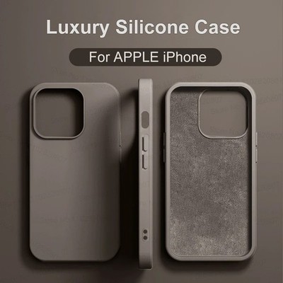 Luxus Flüssig Silikon Case Hülle für iPhone 11 12 13 14 15 16 17 Pro Max