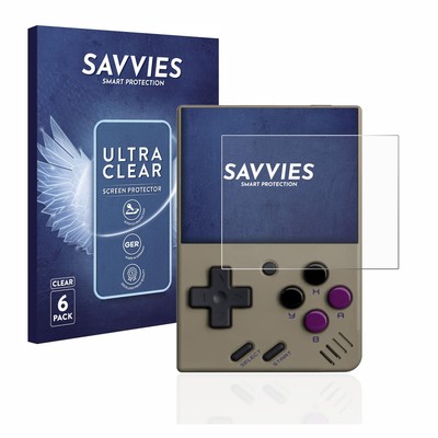 Savvies 6x Folie für Miyoo Mini Schutzfolie Displayschutz Display Schutz Klar