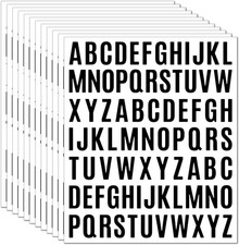 10 Sheet Small Letter Stickers - 1 Inch Black Vinyl Self 1 Inch,