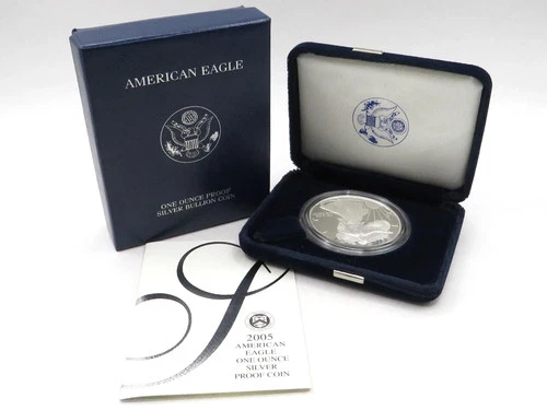 2005 W American Eagle One Ounce Silver Proof Coin w/ Original Box & COA
