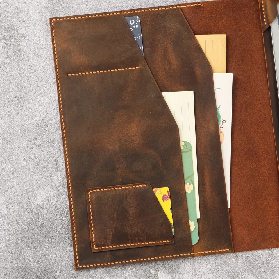 Genuine All Leather folio case cover with Pen Holder for reMarkable Paper Pro - Image 3 of 4