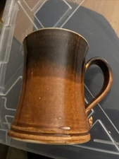 Large Coffee Mug Choose Brown Two Tone Stoneware Over And Back. Collectible