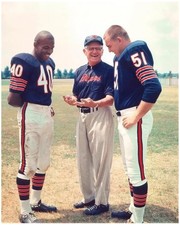 Gayle Sayers Dick Butkus & George Halas Colorized 8x10 Print-FREE SHIPPING