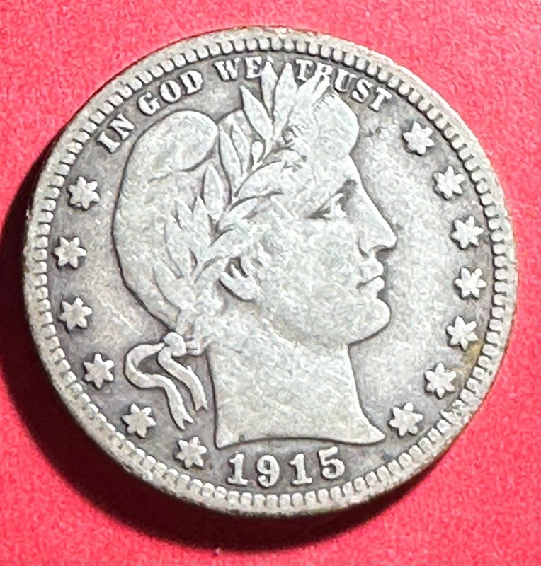 1915 US Barber SILVER Quarter "Philadelphia" Mint! "LIBERTY" Shows! FINE!