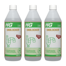 HG Eco Drain Unblocker Heavy Duty Sink & Pipe Cleaner 1000ml - Pack of 3