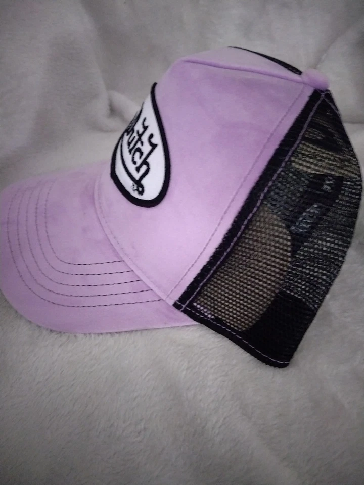 Sombrero de camionero Von Dutch Snapback, terciopelo lavanda (púrpura) con espalda de puré negro Foto 3 de 4