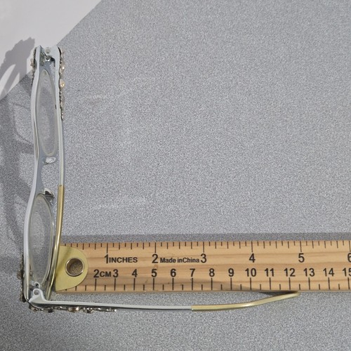 TURA 1950s 1960s Vintage CAT EYE Eye Glasses Silver Horned Jewled - Picture 8 of 8