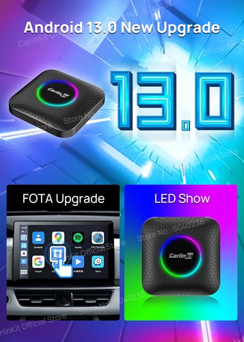 Tv Box Android 13 LED Ambient CarPlay Android Auto Inalámbrico - Imagen 5 de 10