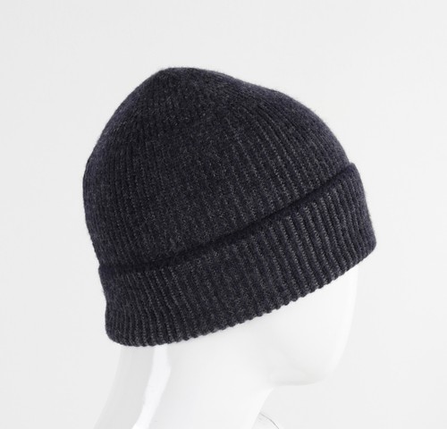 Men's Moncler Wool Dark Blue Knitted Beanie Hat - 第 3/15 張圖片