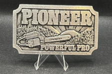 Vintage PIONEER Chainsaw Belt Buckle SAW Logging RARE