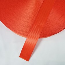 Orange - Car Seat Belt Webbing 48mm Wide Satin Finish Sold P/mtr UK Seller