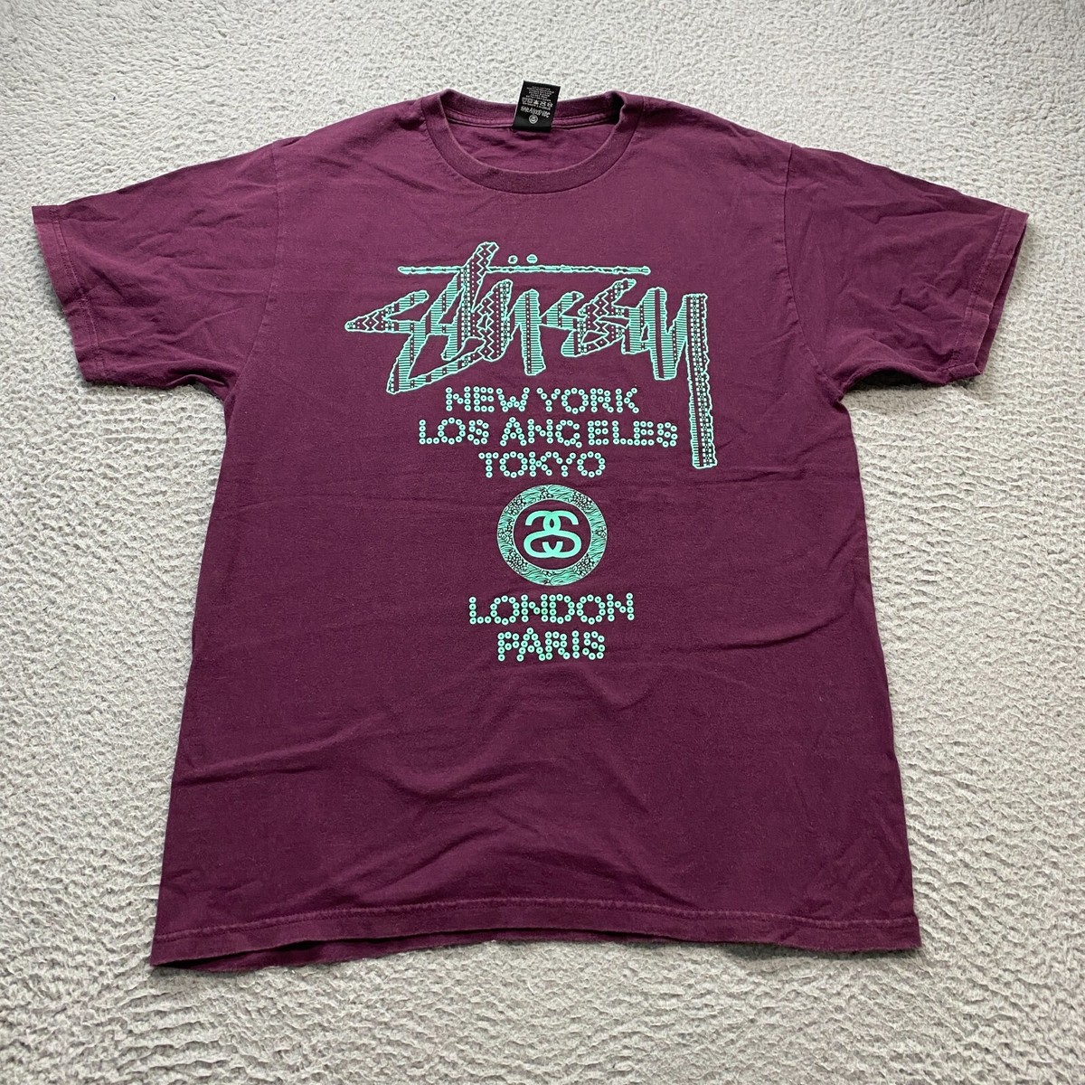 Stussy Shirt Mens Medium Tribal Tattoo Bandana Print New