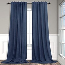 Blue Curtains 84 Inch Length for Bedroom 2 Panels 52"W x 84"L Pack of 2 Navy