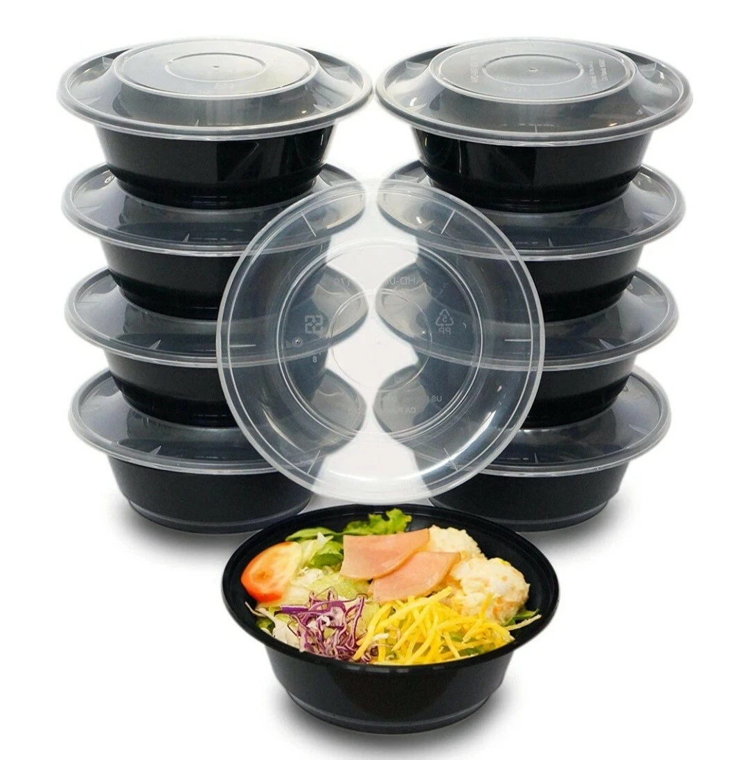 100 Set(200pcs) Meal Prep 24 oz Reusable Microwaveable Food Cont W Lid,(009)