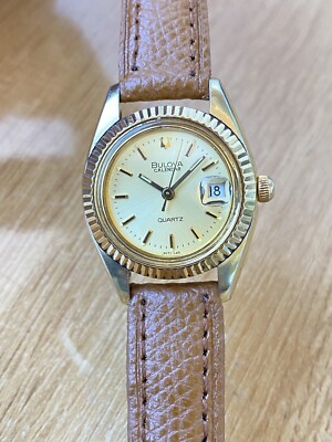 BULOVA CALENDAR Quartz Women's Watch 27mm Gold Dial Bulova Super