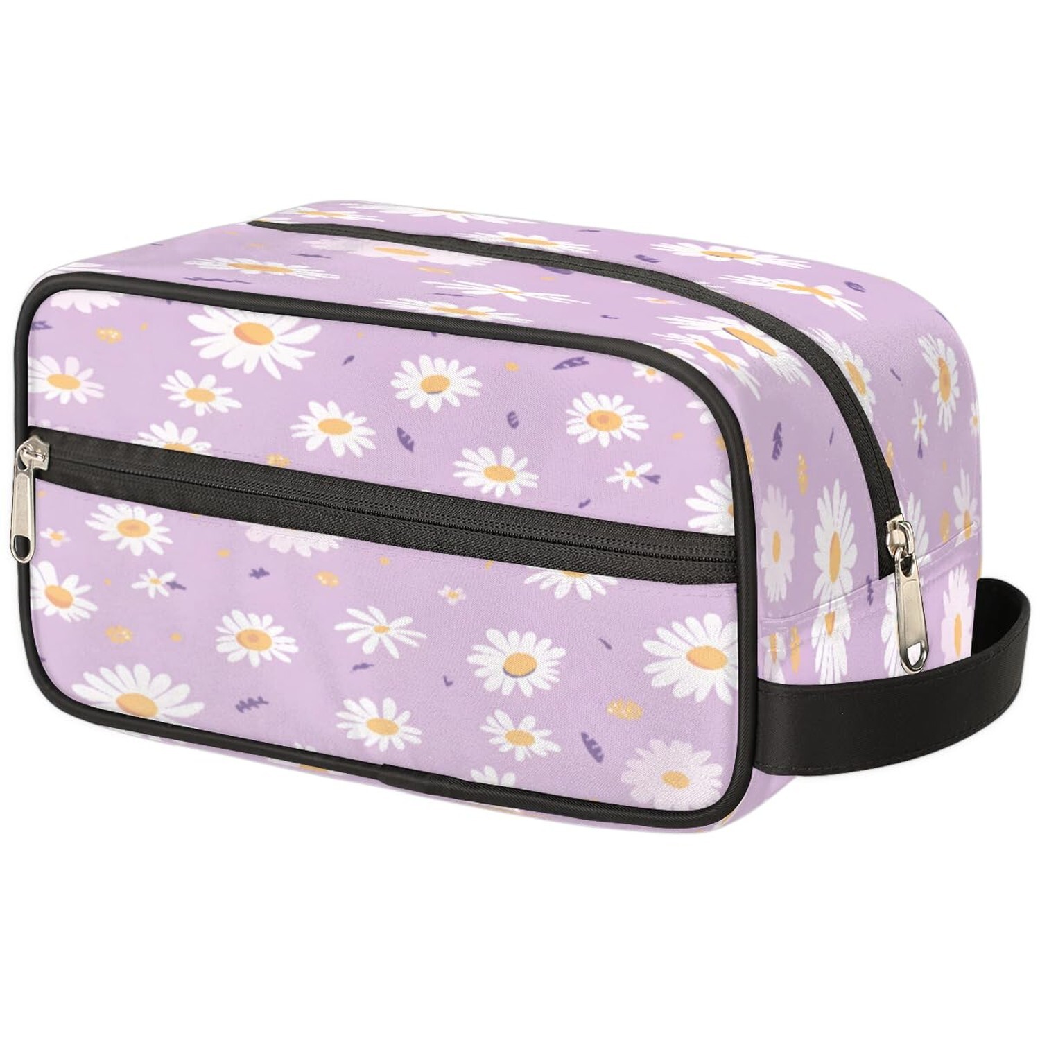 Floral Daisy Hanging Toiletry Bag for Women Travel Makeup Organizer