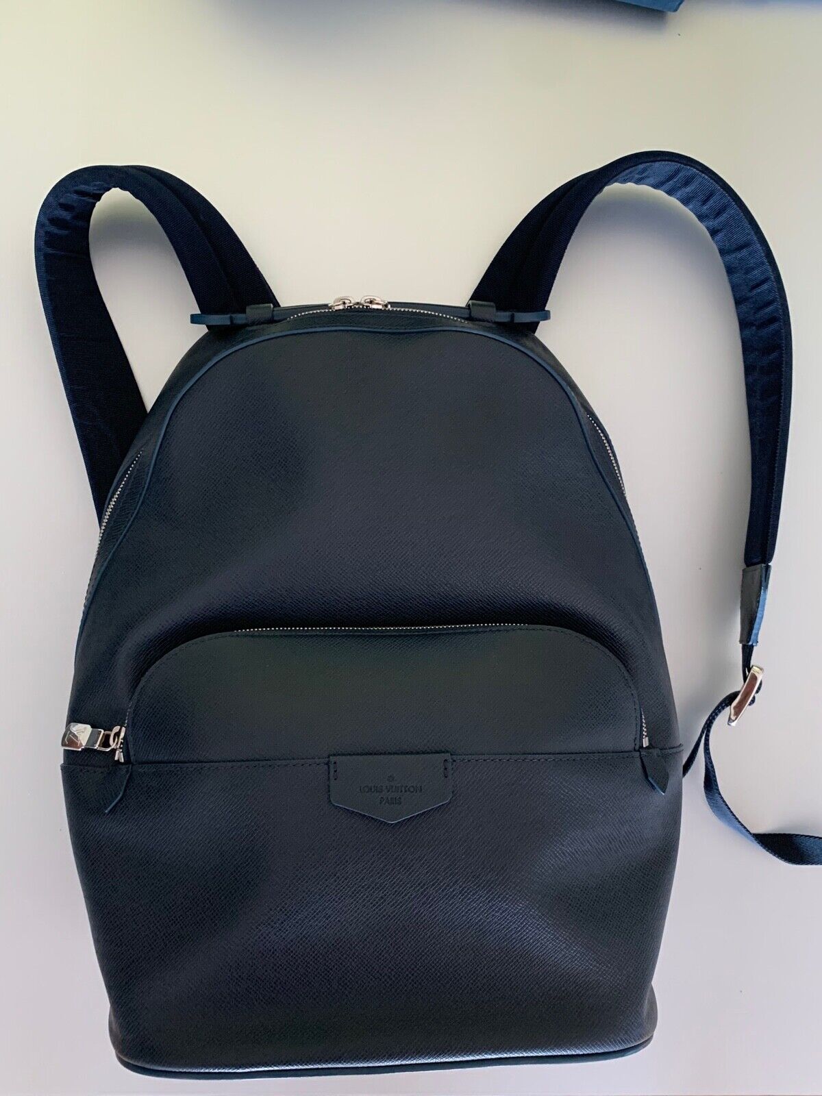 Louis Vuitton Anton Navy Taiga Leather Backpack Pre-Owned