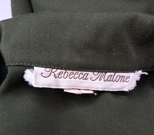 Rebecca Malone Vintage Crop Shaket made USA Flip Cuff anni 80 oliva scuro 9 - Foto 5 di 7