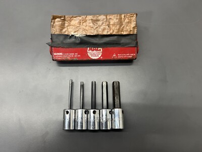 MAC TOOLS 5 PC 3/8'' DRIVE HEX BIT SOCKET SET 1/4'' - 3/8'' PLUS CASE - VGC - USA