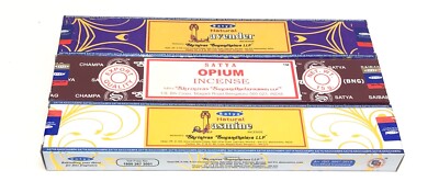 Satya Insence Sticks Jasmin Lavendel Opium Agarbatti 15g gemischte Düfte Duft