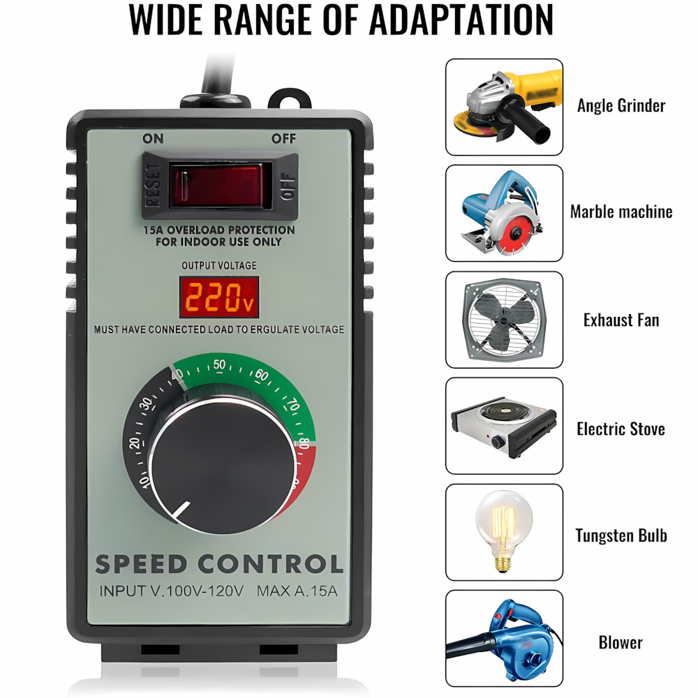 4000W Variable Speed Controller Electric Motor For Rheostat Fan Drill AC 120V