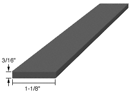 CRL 3/16" x 1-1/8" x 4" EPDM Rubber Setting Blocks - pack of 100 - Picture 2 of 2