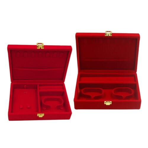 2pcs Fashion Velvet Jewelry Box Bangle Display Case Jewelry Storage Holder - Afbeelding 1 van 12