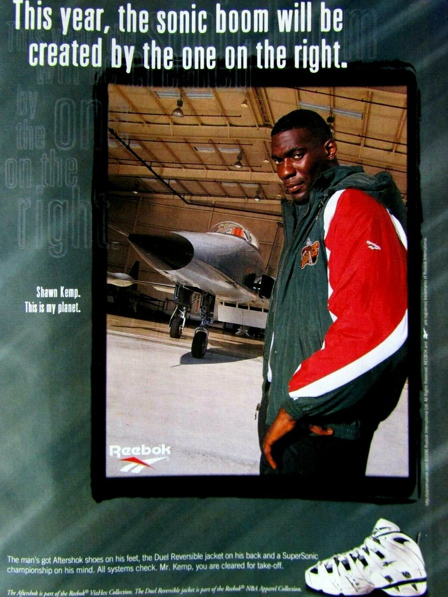 Shawn Kemp Seattle Supersonics Reebok Vintage 1996 My Planet