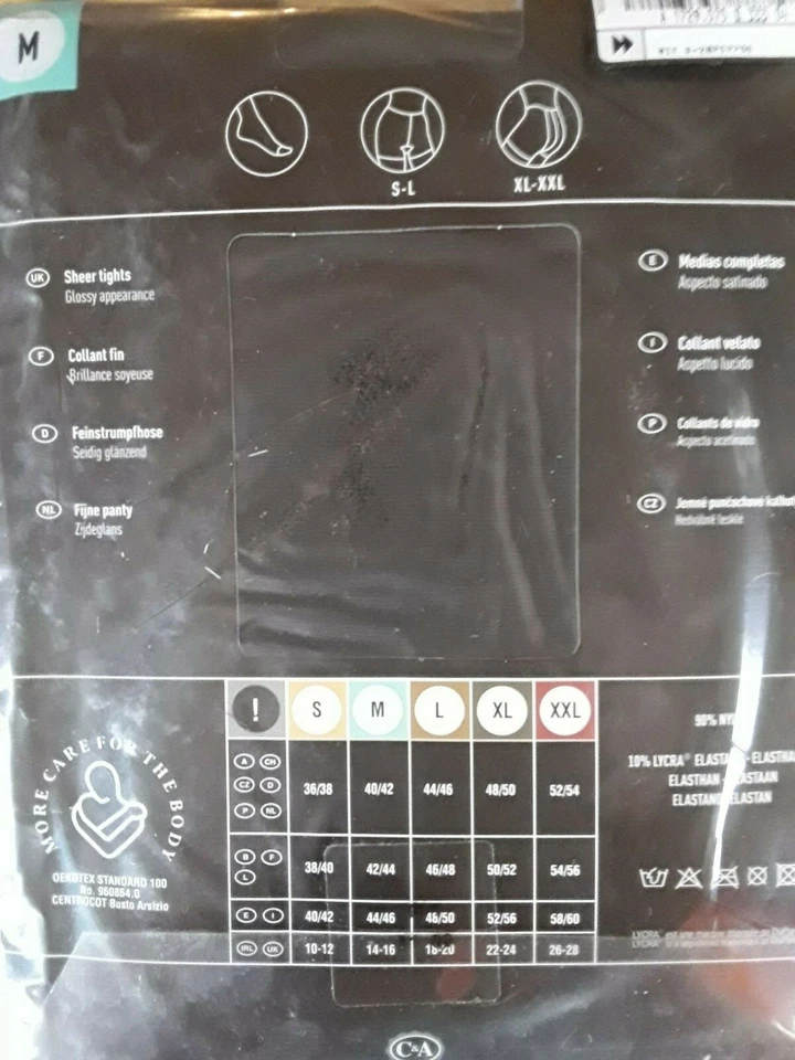 2 Stück C&A Canda Feinstrumpfhose Größe M 40/42 "Satin 20" 20den schwarz Neu OVP - Bild 2 von 2