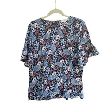 LOFT FLORAL PAISLEY BLOUSE WOMEN'S SIZE MEDIUM