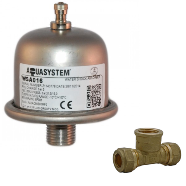 Aquasystem Water Hammer Shock Arrestor Absorber Wsa016 Stop Pipes