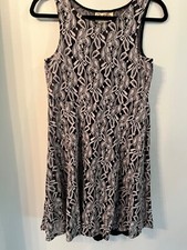 VINTAGE Free People Black/Grey Sheer Knit Sleeveless Short Dress Slip Lining SP