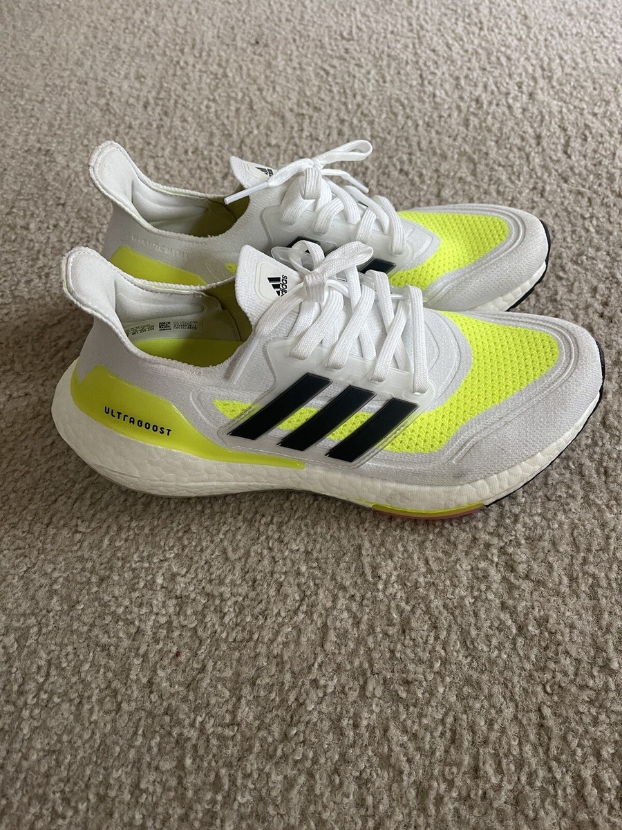 Size 8 - adidas UltraBoost 21 White Solar Yellow | eBay